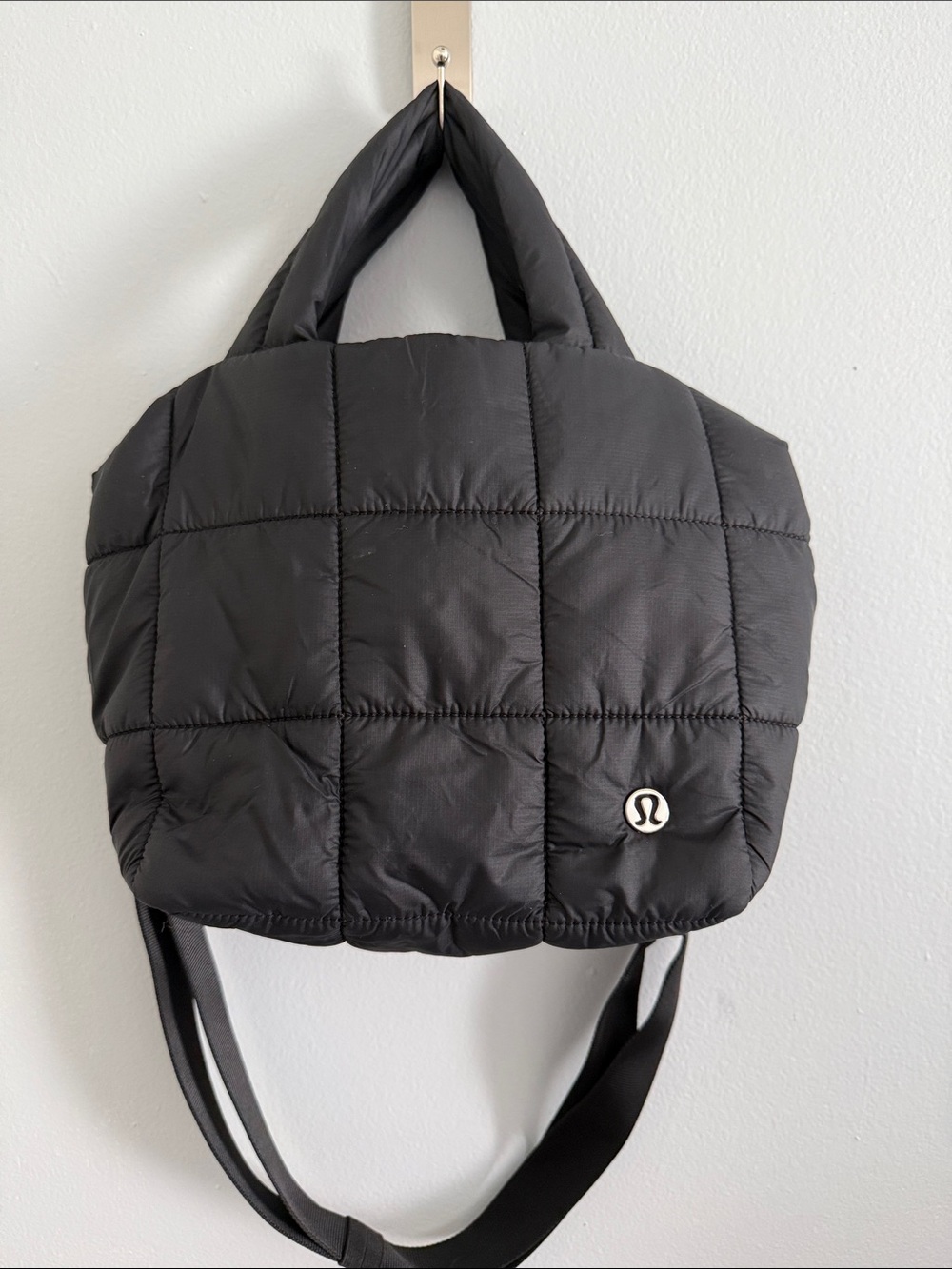 lululemon athletica Black Quilted Puffer Tote